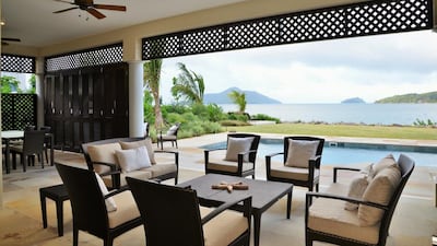 Each villa has generous terrace balconies, lawns and a swimming pool. Most villas also have direct access to the ocean, through a flight of stairs leading down from the lawn into the water. Courtesy Eden Island