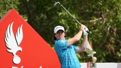 Rory Mcllroy plays a shot during the Abu Dhabi HSBC Golf Championship Pro-Am.