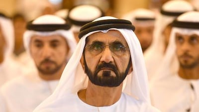 Sheikh Mohammed bin Rashid at Zabeel Mosque in Dubai. Wam