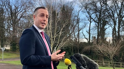 DUP First Minister Paul Givan has announced he is resigning as Northern Ireland First Minister in a protest over Brexit food checks. PA.