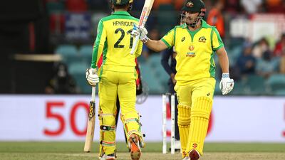 Australia captain Aaron Finch hit another fifty against India on Wednesday. Getty