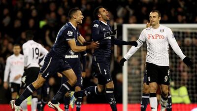 Tottenham's Sandro celebrates his goal against Fulham. Pic: Jan Kruger/Getty