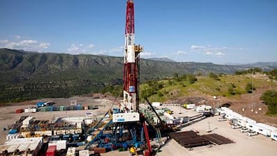 Rig drilling at the Atrush 3 exploration well in Kurdistan. Courtesy Taqa