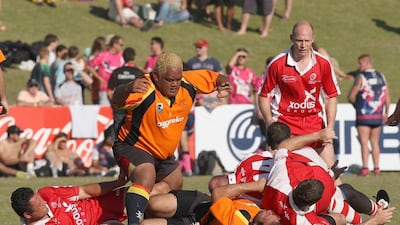 Trevor Leota of the Christina Noble makes his way out of a pile of players. Mike Young for The National