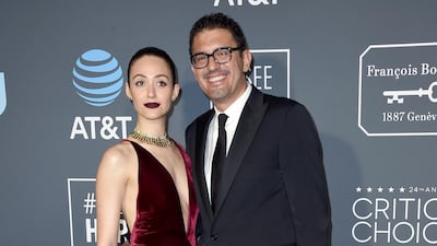 Emmy Rossum and Sam Esmail, both in Ralph Lauren. AP