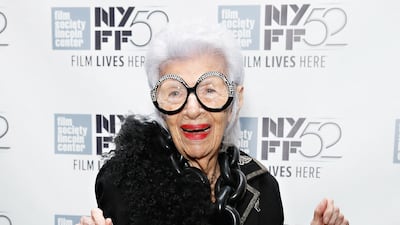 Iris Apfel at the 52nd New York Film Festival, October 2014. AFP