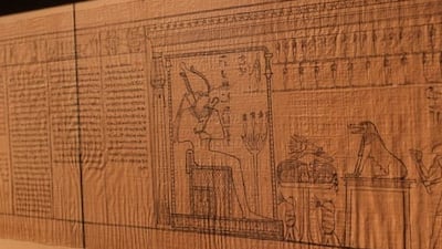 A scroll of papyrus measuring 16 metres has been unveiled at Cairo's Egyptian Museum. All photos: Supreme Council of Antiquities