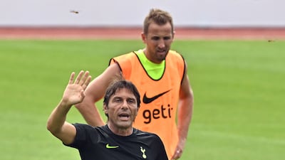 Tottenham head coach Antonio Conte gives instructions. AFP