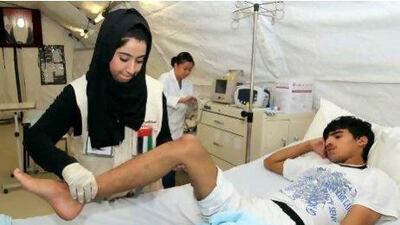 Syrian refugees are given medical and psychiatric treatment in the Emirati-Jordanian Field Hospital in Mafraq.