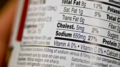 Food labels featuring nutritional guidelines in a traffic light system will be mandatory across the UAE to help shoppers make healthier choices. Daniel Acker / Bloomberg