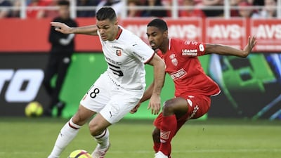 Hatem Ben Arfa, left, has starred for Rennes this season and will lead the line against PSG in the Coupe de France final on Saturday. AFP