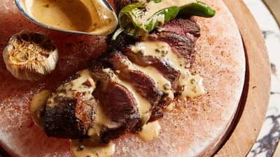 The restaurant serves various cuts of steak