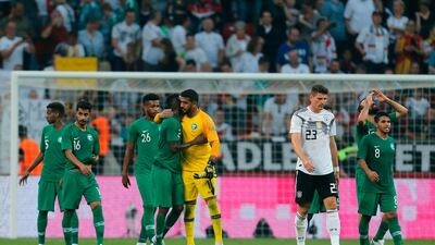 They were beaten in Leverkusen by Germany but Saudi Arabia could take heart from their performance. Leon Kuegeler / AFP