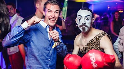 Performers at the F1 Cirque De Soleil Code 20 closing party.