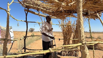 A former inmate of an RSF prison in El Fasher leans on crutches in Darfur, a state where the paramilitary's killings drew widespread condemnation. AFP