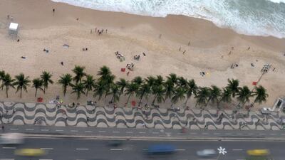 People enjoy the afternoon on Copacabana beach in Rio de Janeiro. Gabriel Bouys / AFP