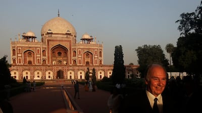 The Aga Khan leaves after the inauguration of the restored 16th century Humayun's Tomb in New Delhi on Wednesday, September 18, 2013. AP