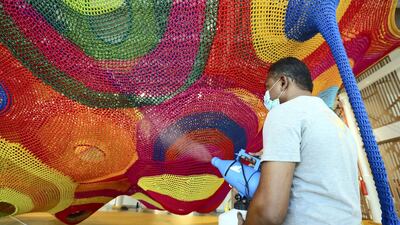 The net gallery at OliOli undergoes sterilisation. Chris Whiteoak / The National