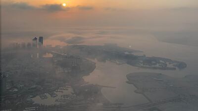 A misty start to Thursday, February 6, 2020 in Abu Dhabi. Alan Griffin / The National