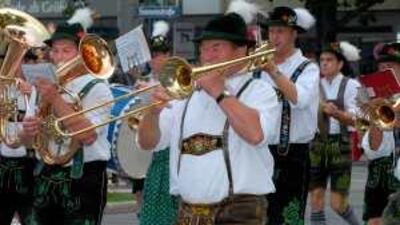 A Bavarian marching band in Munich.