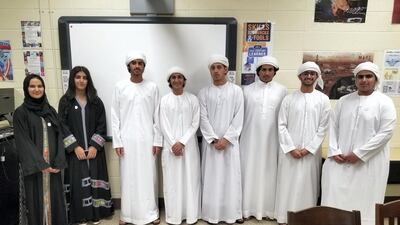 The students visited the Loch Raven High School, part of Baltimore Country Public Schools. Courtesy American International School in Abu Dhabi