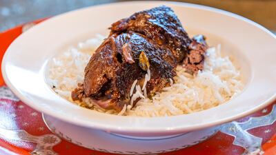 Lamb Mechoui is often served in large plate serving up to 10 people.