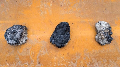 Colombian artist Oscar Murillo's installation at Al Serkal House during the 2017 Sharjah Biennial. Reem Mohammed / The National