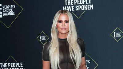 Khloe Kardashian in LaQuan Smith at the 2019 People's Choice Awards in Santa Monica, California, on Sunday, November 10, 2019. EPA
