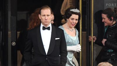 New images of Oscar-winner, Olivia Colman, from the set of 'The Crown'. Colman is playing Queen Elizabeth II in the third and fourth seasons of the show, alongside Tobias Menzies as Prince Phillip. Splash News