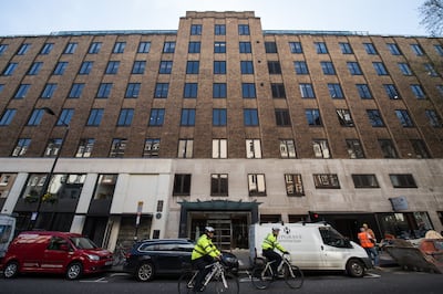 The modern office block that replaced the Queen's birthplace on Bruton Street, London. Getty