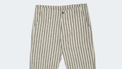Zara trousers, Dh249: A pair that’s great for lounging at home, with a relaxed fit and an adjustable waist. For more formal affairs, these trousers could be matched with a casual jacket