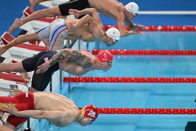 Britain's Adam Peaty competes in the final of the men's 100m breaststroke swimming event. AFP