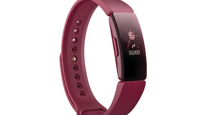 There's 32% off this Fitbit Inspire in this dark red hue called Inspire. The sale price is Dh239.