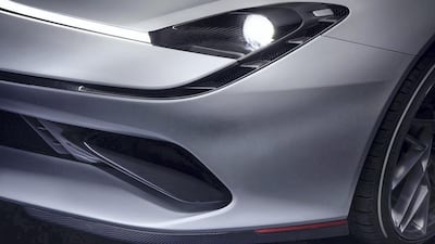 The Battista's headlights are connected by a strip of LEDs. Courtesy Pininfarina