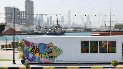 There is 1,163 metres of art murals painted by a wide range of renowned national and international artists displayed on the perimeter of Mina Zayed's walls. Khushnum Bhandari for The National