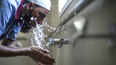 Mosques across Abu Dhabi are being retrofitted with faucets that use less water to save around Dh20 million annually. Mona Al Marzooqi / The National