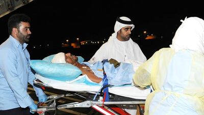 A Libyan family of eight caught up in the conflict in Yemen joined critically injured Yemenis in a humanitarian mission to receive hospital treatment in the UAE. Under the directives of UAE President Sheikh Khalifa and Sheikh Mohammed bin Zayed, Crown Prince of Abu Dhabi and Deputy Supreme Commander of the UAE Armed Forces, the parties arrived in the country yesterday morning. They were received at the airport by the First Secretary at Libyan Embassy, Izzuddin Abdul Mawla. Wam