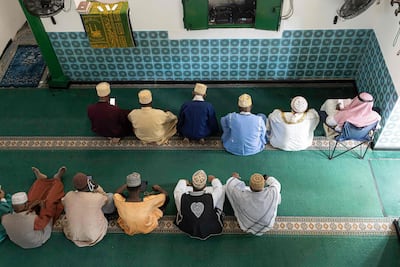 Worshippers attend the Friday prayer at M'Tsapere Mosque in Mamoudzou, Mayotte, last month. AFP