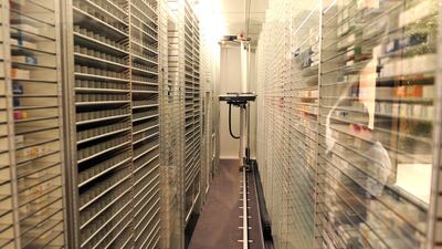 Dubai Hospital pharmacy has installed a robot pharmacist to help speed up customer waiting time and eliminate human error. Courtesy Dubai Health Authority