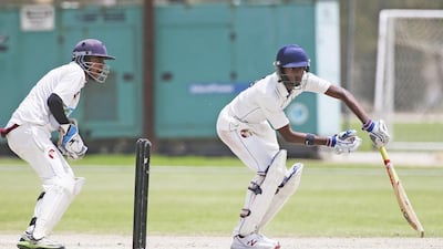 Yodhin Punja, UAE under-19 cricketer in action at The Fairgounds Oval in Dubai, April 9, 2015. Sarah Dea / The National