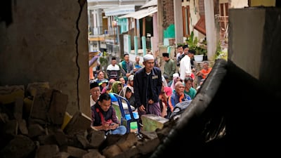 A building damaged in an earthquake in West Java, last year. Another quake has struck Indonesia. AP