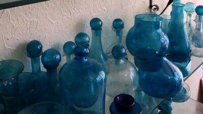 Mahmoud Khalifeh's family glass-blowing shop. For every month they keep the oven on, they turn it off for two. Courtesy Lucy Knight