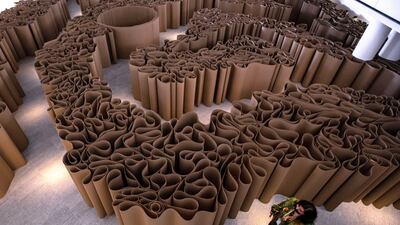 Artist Michelangelo Pistoletto's installation 'Labirinto e Grande Pozzo'. Victor Besa / The National