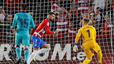 Granada's Alvaro Vadillo celebrates scoring their second goal. Reuters
