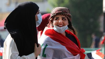 Iraqi protesters gather during anti-government demonstrations in Tahrir Square in the capital Baghdad. AFP
