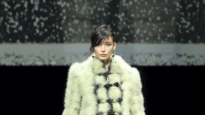 A look from Armani's autumn / winter 2020-21 show at Milan Fashion Week