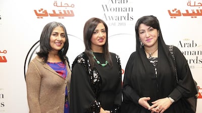 All an inspiration: left to right, breast cancer survivor Fakhria Lutfi, businesswoman Muna Al Gurg and dermatologist Dr Suad Loutfi. Courtesy Arab Woman Awards