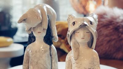 Ceramic feline figurines by French sculptor Clementine De Chabaneix at Comptoir 102