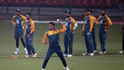 Pakistan players train ahead of the T20 series against South Africa. EPA