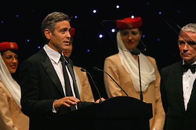 George Clooney at the Dubai premiere of Michael Clayton. Getty Images